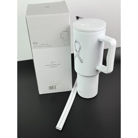 NEW IN BOX - Simple Modern Fighting‎ Together Trek Tumbler - 40 Oz  WHITE - Picture 1 of 6